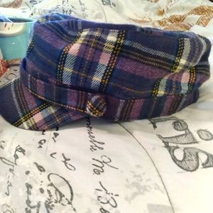 Ladies purple plaid tam,capD&Y